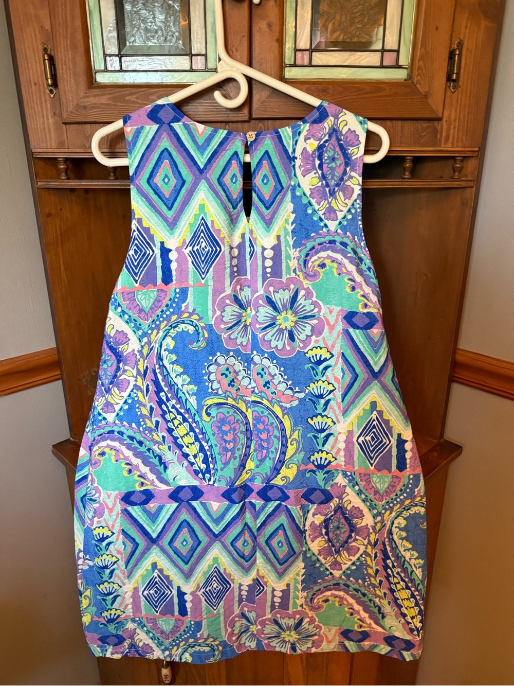 Escape by Habitat Clothes Paisley Patchwork Crinkle Shift Dress Size M